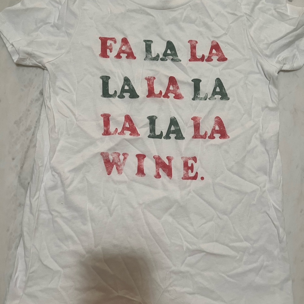 White T-Shirt with Festive Print